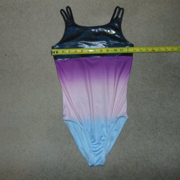 Justice Purple Pink Blue Ombre Leotard L(12-14) - Picture 8 of 8